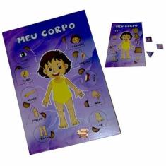 Imagem de Brinquedo Pedagógico Educativo Em Madeira Quebra Cabeça Corpo Humano (Menina A)