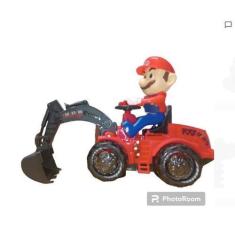 Imagem de Brinquedo Trator Escavadeira Super Mario Com Luz E Som - Toy King