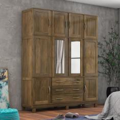Imagem de Guarda Roupa Casal Com Espelho E Pés 10 Portas 3 Gavetas Paris - Lanes