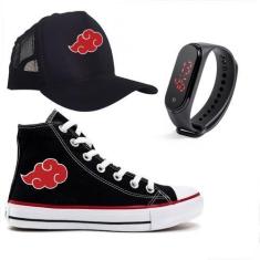 Imagem de Kit Tênis Boné Relógio Do Naruto Nuvem Adulto Infantil - Milene Store,