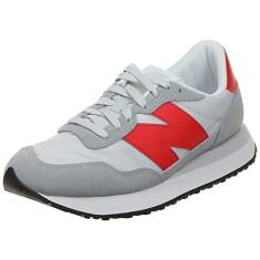 Imagem de New Balance Tênis masculino 237 V1, Concreto/Cinza/Vermelho Verdadeiro, 41