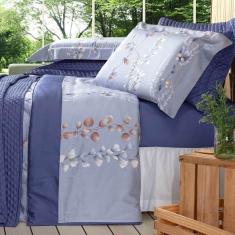 Imagem de Jogo Cama Lençol Casal 400 Fios Plumasul Branches Azul