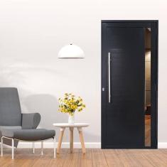 Imagem de Porta Lambril de Alumínio 210 x 80cm com Puxador e Visor Linha 30 Lado Direito Preto