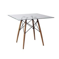 Imagem de Mesa De Jantar Eiffel Quadrado Tampo De Vidro 110cm