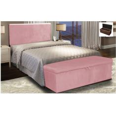 Imagem de Cabeceira Painel Clean para Cama Box Casal 140 cm Suede Rose - D'Rossi