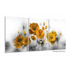 Imagem de Quadro Decorativo Flores Laranja 120x60 3 peças