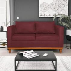 Imagem de Sofá 3 Lugares Europa 180 cm Estilo Conforto e Elegância Suede Bordô - Amarena Móveis