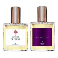 Imagem de Kit Perfumes Opium Chine + Seduction + Brinco 4mm - Essência do Brasil