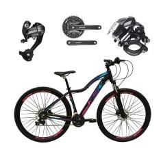 Imagem de Bicicleta Aro 29 Ksw Mwza Feminina 27v Câmbios Shimano Altus Freios Hidráulicos Garfo Com Trava - Preto/Pink