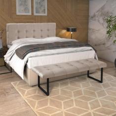 Imagem de Recamier Sapateira Com Cabeceira Casal Estofada Quarto - Loja Tigo