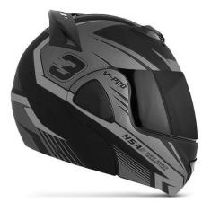 Imagem de Capacete Moto Escamoteável Robocop Articulado V-Pro Jet 3 Viseira Fumê