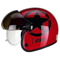 Imagem de Capacete de Moto Fechado Peels F-21 US Army Vermelho e Preto Masculino