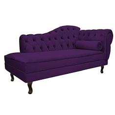 Imagem de Divã Recamier Sofá Juliana 185cm Lado Esquerdo Suede Roxo - AM Decor