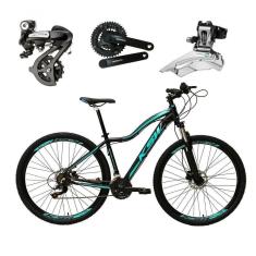 Imagem de Bicicleta Aro 29 Ksw Mwza Feminina Shimano Altus 24v Freios Hidráulicos Garfo Com Trava - Preto/azul Tam.17