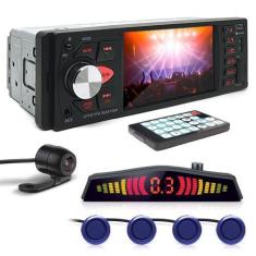 Imagem de Kit Rádio C/ Tela + Câmera Ré + Sensor Ré Azul Hyundai Sonata 2010 201