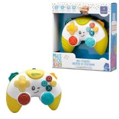 Imagem de Brinquedo Pedagógico Meu Primeiro Controle De Videogame Para Bebês Com Luz e Som (Controle Amarelo)
