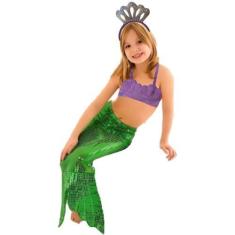 Imagem de Fantasia Princesa Sereia Infantil Com top e Tiara Sulamericana G 9 - 1