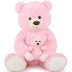 Imagem de Ursinho de pelúcia gigante Tezituor de 130 cm com rosa bebê