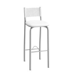 Imagem de Banqueta Com Encosto Mônaco 98Cm Compoarte Cromado/