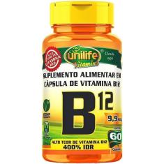 Imagem de Vitamina B12 Cianocobalamina Unilife 60 cápsulas-Unissex