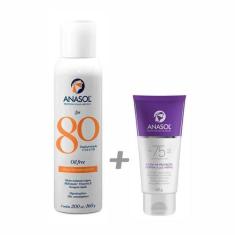 Imagem de Kit Aerosol Spray Transparente Fps80 + Protetor Solar Facial Fps75 - A