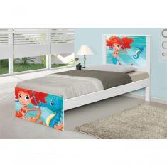 Imagem de Cama Solteiro Sereia Ruiva Com Colch o