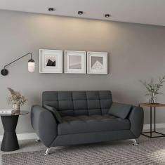 Imagem de sofá 2 lugares laiane suede cinza