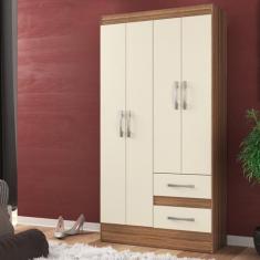 Imagem de Guarda-Roupa Solteiro 4 Portas 2 Gavetas Conde - Diretosim