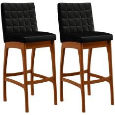 Imagem de Kit 02 Banquetas Altas Cozinha Mila L02 Facto Preto