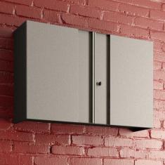 Imagem de Armário Aéreo De Cozinha Em Aço Multibox 2 Portas Cinza/Preto - Telasu