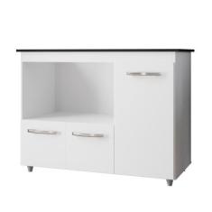 Imagem de Balcão Para Cooktop 5 Bocas Com 3 Portas Ana Branco - Moblis