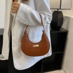 Imagem de Bolsa Baguete Off Bege material ecológico Média De Ombro Lançamento - 