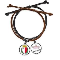 Imagem de DIYthinker Pulseira de couro com emblema Nacional da Malta Europe com corrente de mão