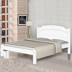Imagem de Cama Casal Lais 100% Mdf e Estrado 100% Madeira Basoto - Branco