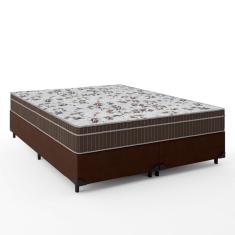 Imagem de Cama Box Casal Queen Colchão Espuma Orthoface Polar 158X198X63Cm Marrom - Suporta Até 120Kg Marrom