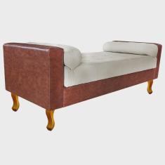 Imagem de Recamier Félix Casal 140cm Corano Nozes e Linho Bege - Doce Sonho Móveis