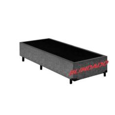 Imagem de Base Box Solteiro Blindado Suede Cinza - Imperium do Sono
