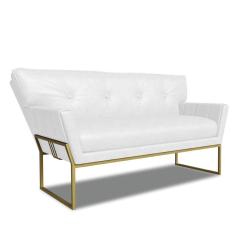 Imagem de Sofá Namoradeira 2 Lug Industrial Dour Anitta Sintético PU Branco D03 - D`Rossi