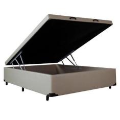 Imagem de Base Box Baú Casal Bipartido Bege - 138X188x35 - Dma