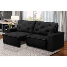 Imagem de Sofá Retrátil E Reclinável 3 Lugares Com Molas 2,00M Alana Suede Preto