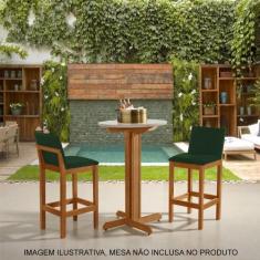 Imagem de Kit 2 Banquetas Alta Luxo Pérola com Encosto Estofada em Veludo Verde 