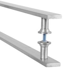 Imagem de Puxador Barra Chata Inox Escovado Para Porta Madeira 180 Cm