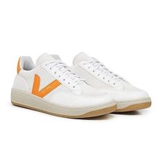 Imagem de Tênis Feminino Casual Caminhada Acadêmia Branco Com Rosa Tamanho:36;Cor:Branco com Laranja;Gênero:Feminino