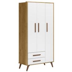 Imagem de Guarda Roupa Infantil 3 Portas Retrô Q Encanto Freijó/Branco - Qmovi