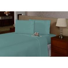 Imagem de Lençol Super King 3 Peças Fronhas C/ Ponto Palito Percal Flex 400 Fios