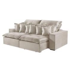 Imagem de Sofá 3 Lugares Retrátil E Reclinável M-144 Veludo Martins Creme