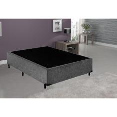 Imagem de Cama Box Casal Base Suede Cinza 38x138x188 - Fabrica de Tudo