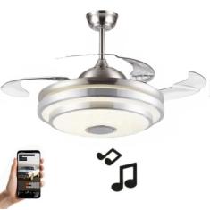 Imagem de Ventilador De Teto Retrátil Bivolt Som E Bluetooth - Deluxe