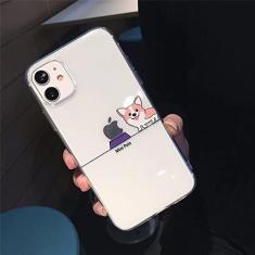 Imagem de Estojo transparente bonito de animal de desenho animado para iPhone 13 Pro Max 12 Mini 11 X XS XR 7 8 Plus Casal Capa TPU transparente e macia, T4, para iPhone 6s Plus
