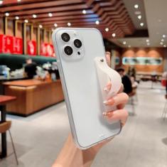 Imagem de Capa de telefone transparente com proteção de lente de luxo para iPhone 14 13 12 11 Pro Max Plus com alça de pulso capa fosca com suporte, transparente, para iPhone 13Pro